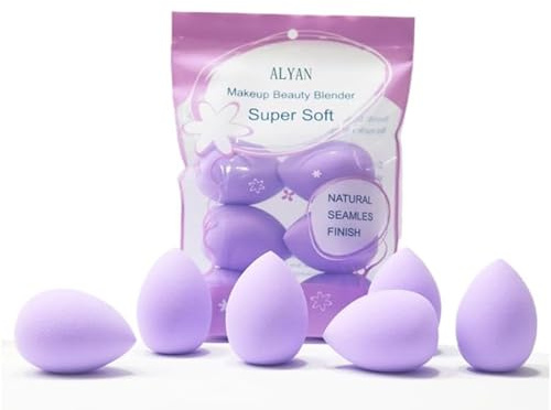6PCS makeup Sponge Set Latex Free and High-definition Set of makeup Wonder blender For Powder Cream and Liquid, Super Soft Wonder Beauty Cosmetic Dry & Wet Multi-Use