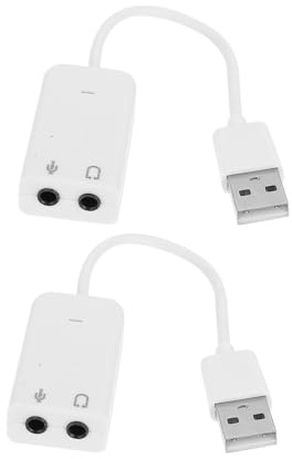 LIGIGWASH 2pcs Usb Sound Card Adapter for Laptop Desktop Cable External Sound Card for Gaming and Music Listening Easy to Use