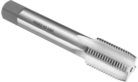 QUARKZMAN Metrisk handgängtapp M22 x 2, HSS6542(M2) gängskärare, högerhänt, mittskärare för gjutjärn, koppar, plast