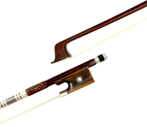 Handgefertigte Geigenbögen 1 stücke Beste Beruf Schlangenholz Letterwood 4/4 Violine Bogen Geige Schachtelhalm Teile Zubehör Silber Montiert(Type 1)