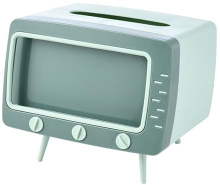 Porta per TV – Portatovaglioli in classico design TV, supporto per smartphone, strumento decorativo | Concetto di da scrivania nostalgico e per comodino, bancone