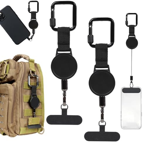 HItianya Skisafe Pro Handysicherung, Ski Handy Sicherung, Handy Halterung Skifahren mit Schnittfester Metalldraht ＆ Karabiner, Handysicherung Outdoor Ausziehbar füR Ski, Snowboard & Outdoor-Abenteuer