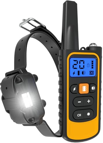 Meloive Collier de Dressage pour Chien Rechargeable,Portée de 3000m | 4 Modes Vibration,Son,Choc Électrique et Lumière,IPX67 Résistant à L’Eau,Adapté Aux Chiens de Petites et Moyennes Tailles