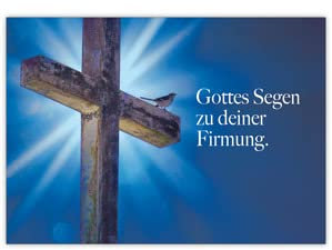 Kartenkaufrausch Im 5er Set: Moderne Glückwunschkarte zur Firmung mit Vögelchen und Kreuz Gottes Segen zu deiner Firmung