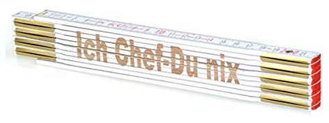 Zollstock Ich Chef Du nix mit Gravur Geschenk Mann