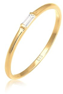 Elli Premium Damen Ring Verlobung Liebe Zart Edel Geo Topas in 585 Gelbgold