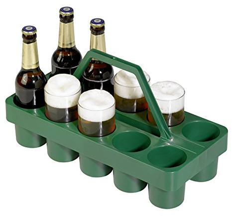 bevando Gläserträger grün aus Kunststoff, 10 Gläser konisch 0,2-0,4ltr., Flaschen 0,33ltr.