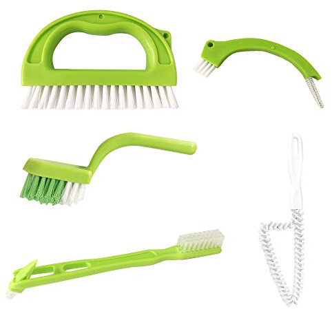 Fugenbürste für Bad Küchen und Haushalt - Reinigt Effektiv Fugenfliesen und entfernt Schimmel Oberflächlich, 5 Brush Included