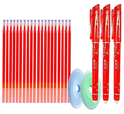 25 st/set raderbar gel penna refill 0,5 mm skaft tvättbart handtag magisk raderbar penna för skolpenna kawaii skrivverktyg brevpapper