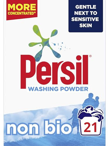 Persil Non Bio Washing Powder gentle next to sensitive skin for outstanding stain removal in cold washes 21 washes (1.05 kg)