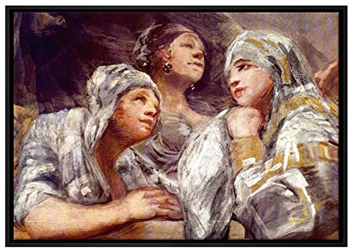 Pixxprint Francisco de Goya - Kuppelfresko in San Antonio Leinwandbild 100x70 cm im Bilderahmen, Wandbild, Schattenfugenrahmen, Kein Poster