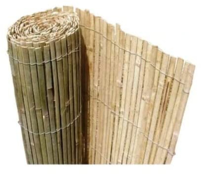 Dixiestore - Sichtschutz Bambusmatte, Bambus-Streifenmatte, Balkonverkleidung - Praktisch Natürlich, Robust Windschutz - Sichtschutz für Balkon, Garten aus Bambuslatten 1 x 5 m