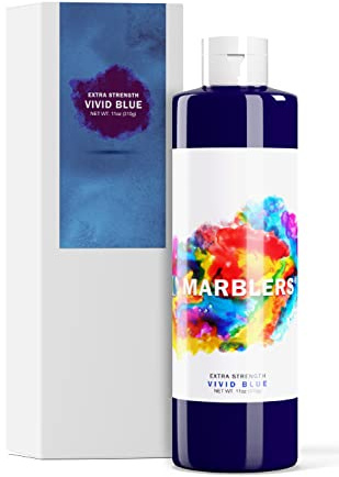MARBLERS Flüssigfarbstoff 11oz (310g) [Vivid Blue] | Auf Wasserbasis | Superkonzentrat | Flüssigpigment | Geruchlos | Ungiftig | Ideal für Beton, Zement, Mörtel, Fugenmörtel, Gips, Farbe