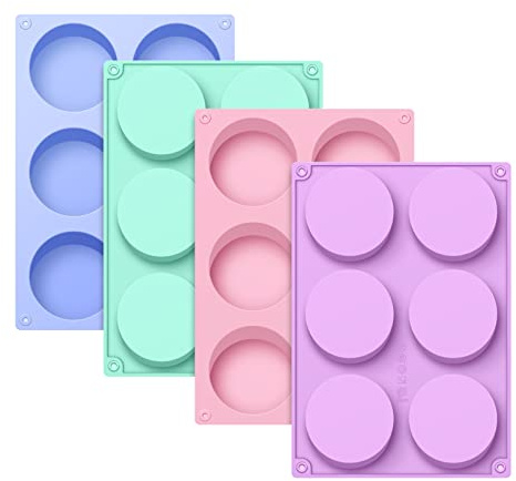 La chat 4 moldes de caramelo, molde de silicona para galletas Oreo/moldes de chocolate para dulces, galletas, oros, magdalenas, sin BPA y moldes cilíndricos antiadherentes para hornear (redondo)