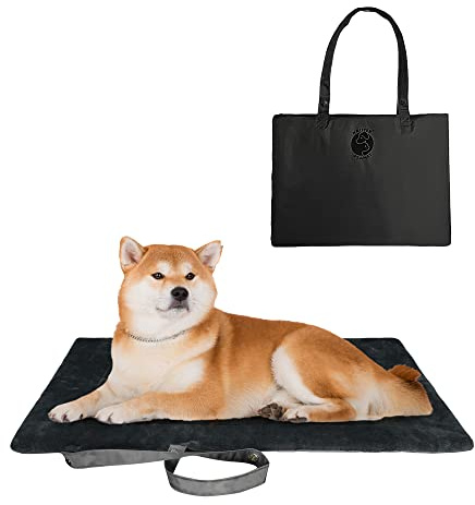 Kritter Planet wasserdichte Katze Hundematte, Faltbare Waschbare Haustier Outdoor Hundedecke für Reisen Camping Outdoor, Faltbare Haustiermatte mit Griffen, Kleine Mittlere Hundebettdecke 80 x 60CM