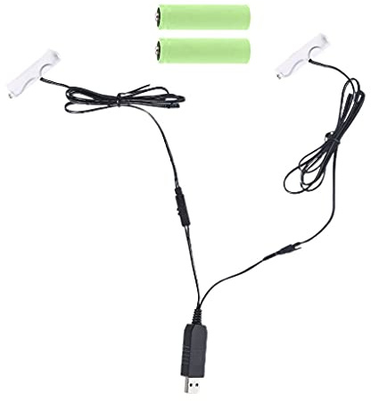 Maxtonser Éliminateur de Batterie, 2 en 1 AA - Éliminateur d'alimentation USB - Remplace 1 à 4 Piles AA de 1,5 V pour Horloge, Jouets, Appareil Photo, Gameboy, Torche, Radio, modèles 3 V