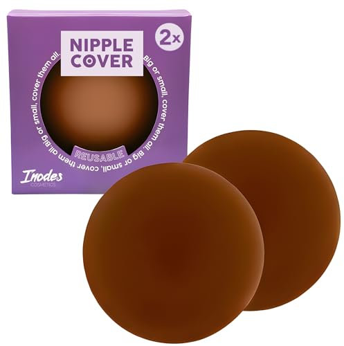 Inodes Cache Teton réutilisables en Silicone pour Femmes - Cache Tetons Reutilisable - Caché Teton - Tetons Silicone - Nipple Covers (Marron)