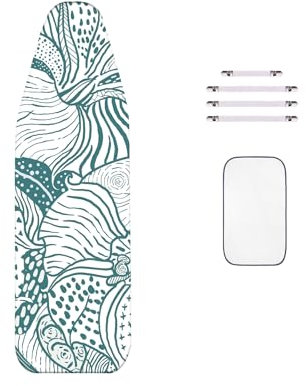 WTAIS Coperchio per ASSE da Stiro a Vapore, Ispessito - 2 in 1 Design Cartone Animato ASSE Stiro Coperture Extra Large da 160 X 60 cm, con 4 Clip di Fissaggio, Tavolo da Stiro Coperchio di Ricambio