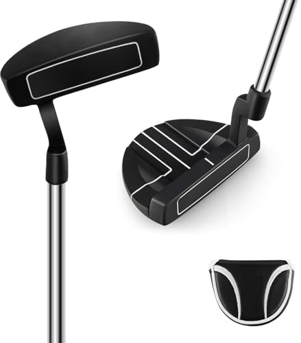 COSTWAY Club de Golf Putter 89 cm pour Droitier, Putter de Golf Style Maillet avec Lignes d'Alignement Couvre-Golf, Coin de Pincement 3° et Inclinaison 72° pour Débutant et Expérimenté