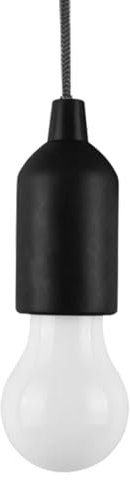 MVIOCS Bombilla LED con cable, funciona con pilas, portátil, para colgar en interiores y exteriores, hogar, boda, emergencia, camping, decoración, fiesta en el jardín (negro)