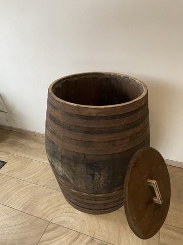 Tauchbecken 600 Liter Eisbad rustikal gebrauchtes Whiskyfass Saunatauchbecken optional Deckel, Hahn, Lärche Treppe (TBH600DeckelHahn)