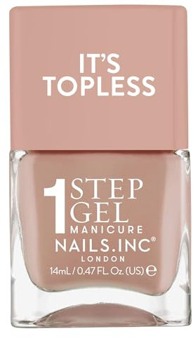 Nails Inc It's Topless Gel-Like Nail Polish, 4-in-1 Base Coat, Treatment, Colour & Top Coat, Long Lasting, Strong, Chip Free Nails, Glossy Salon Quality Manicure, Air Dry Nail Polish, Madison, 14 ML