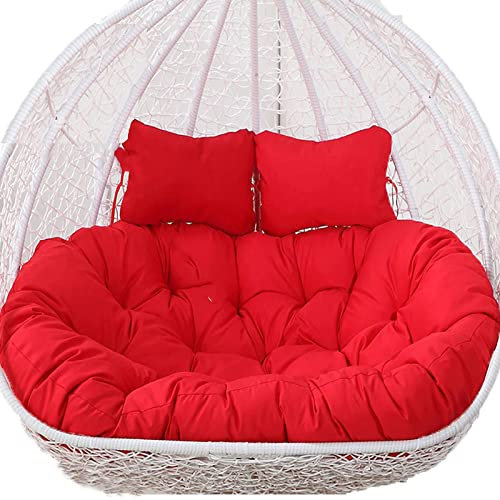 Double Egg Chair Swing Hammock Waterproof 2 Person Hanging Basket Chair for Garden Indoor Outdoor Red Color Detachable Seat Replacement Seater