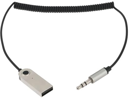 eMagTech Adaptador de Audio Auxiliar Bluetooth 5.3 Receptor USB de 3,5 Mm Micrófono Incorporado para Llamadas Manos Libres Compatible con Sistemas de Audio para El Hogar Y El Automóvil