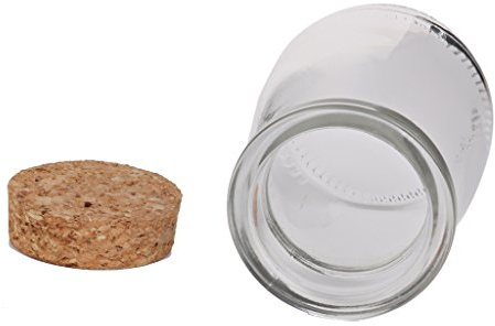 getuse Mini-Vorratsdosen aus klarem Glas mit Korkverschluss, Borosilikatglasflaschen für Süßigkeiten, Potpourri und Urlaubsdekoration, 2 Stück