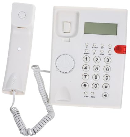 OSALADI 1 Satz Festnetz Schreibtisch aus antworten Kabel retro Senior Minimalistisch für Stand klein praktisch Bürotelefon Tischtelefone elektronisch Weiß
