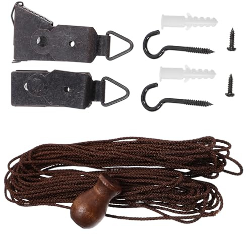 HOMSFOU Curtain Repair Accessories Kit for Roller Blind Fittings Includes Bamboo Roller Blind Rope and Replacement Parts for Window Repair