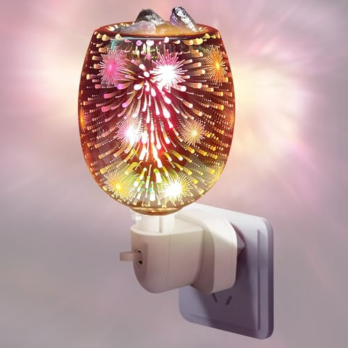 Lampada profumata elettrica per cera, lampada profumata elettrica, lampada aromatica per cera profumata, luce notturna per presa di corrente per la casa ufficio camera da letto regali (fuochi