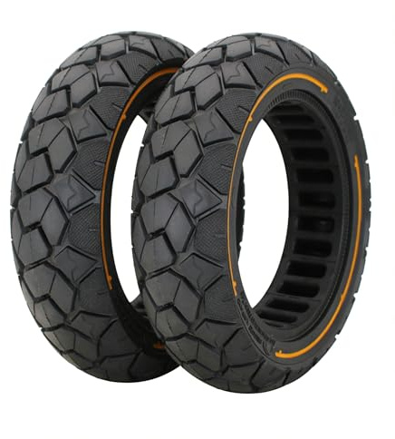 TINMAGI 10x2,75-6,5 Ruedas Maciza para Patinete Electrico, 10 Pulgadas Neumáticos de Caucho Macizo Tubeless, Neumáticos de Repuesto Antipinchazo para Hitway H5/HB24/Hiboy Max3/Speedway 5 (2 PCS)
