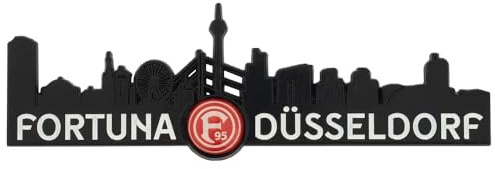 Fortuna Düsseldorf Magnet Skyline – Kühlschrankmagnet Fußball Fanartikel – Düsseldorf Souvenir Geschenk für Fans – 3D Optik – Rot Weiß F95