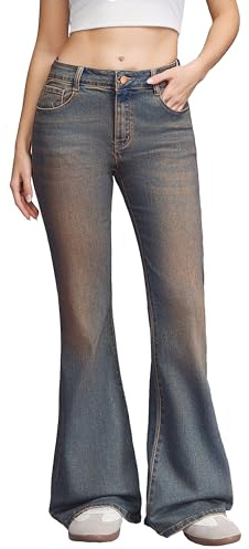 vittorio y Jeans Donna Zampa Elasticizzati Push Up, Effetto Modellante, vestibilità Slim, Stile Casual ed Elegante (IT, Testo, M, Regular, Regular, RUGGINE)
