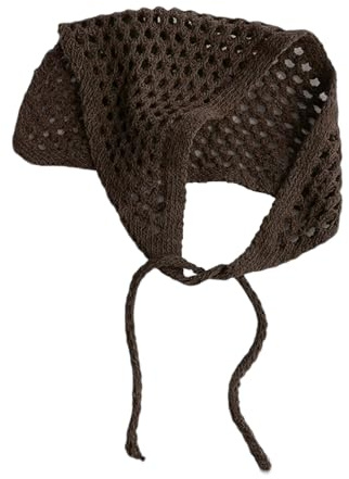 MISUVRSE Pañuelo de ganchillo transpirable y hueco, bufanda, accesorio multiusos para el cabello para mujeres, adolescentes, viajes, música, festival, bufanda, diseño hollowout, envoltura multiusos
