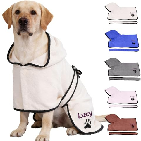 Personalizzazione Accappatoio Cane, Nomi Di Animali Domestici Ricamabili, Accappatoio Per Cani Adatto A Tutti I Cani E Gatti, Animale Domestico (Rosa)