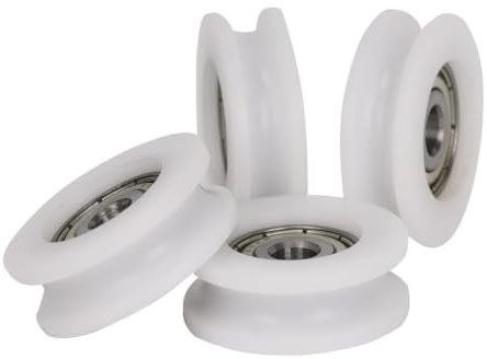 Rouleaux de porte de douche en plastique en nylon | Pièces de Transmission de fenêtre de porte coulissante en verre, rouleaux à rainure en forme de U, en Nylon 30x10x6mm