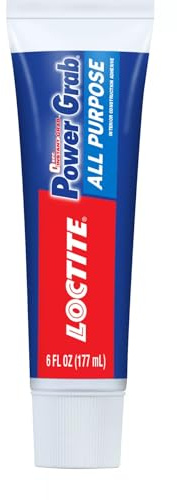 Loctite Power Grab All Purpose, White Construction Adhesive, 6 fl oz Tube, 1 Pack