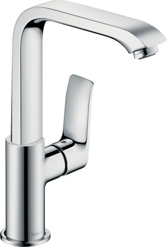 Metris 1-Grepps Tvättställsblandare med Push-Open Avfallsuppsättning, 230mm Storlek, Krom