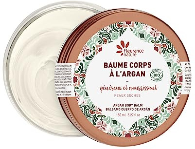 Fleurance Nature- Baume Corps Généreux Nourrissant à l'argan 150ml cosmétique certifié Bio Cosmos Ecocert- Soin Corporel femme & homme Bio à l'argan- Fabriqué en France baume corps bio hydratant 24169
