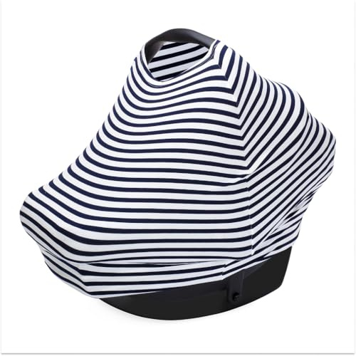 Parker Baby Co. Multi-Use Cover: Carseat Cover, Nursing Cover - Navy Stripe