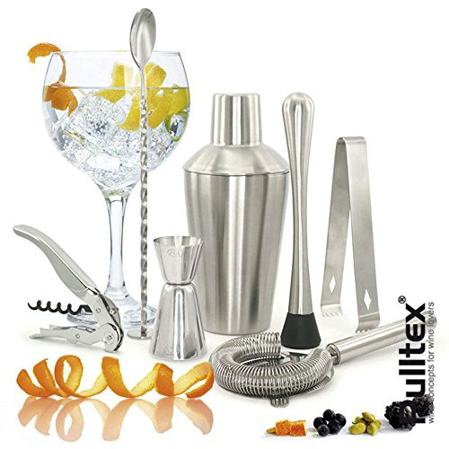 Pulltex Deluxe cóctel Juego cóctel Juego Completo de 7 piezas de acero inoxidable