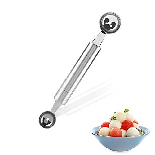 Heitune Kugelausstecher und Schnitzwerkzeug, Edelstahl Wassermelone Melone Baller Obst Tranchiermesser Küchenzubehör Werkzeuge (Ball Ends)