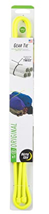 Nite Ize GT64-33-R3 Original Gear, Reusable Rubber Twist Tie, 64 Inch, Neon Yellow, Made in The USA, 64-2 Pack