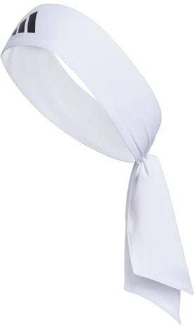 adidas Alphaskin Tie Headband, White/Black/2, One Size