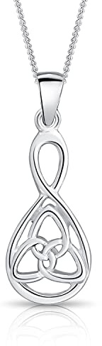 DTPsilver® 925 Sterling Silber Halskette - Keltische Knoten Anhänger - kette Breite: 1,2 mm - Verstellbare Länge: 40 bis 45 cm