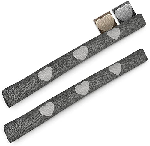 Beautissu 2er Set Zugluftstopper 120 cm lang Tuuli HR - Windstopper als Türvorleger, Haustür Rolle und Kälteschutz Luftstopper - Luftzugstopper Home Zugluft Stopper in Anthrazit