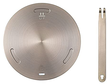 Bekasa Induktion Adapterplatte, 16cm Edelstahl Induktionsadapterplatte mit abnehmbarem Griff Adapter Induktionskochfeld für Kochgeschirr, Kaffeetasse, Milchtopf