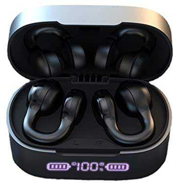 KOAIEZ Bone Conduction Bluetooth Headset, Hearing Aid Out-Of-Ear Wireless Headphones Hanging Ear, Music Sports Ultra-Long Endurance, 8D Sound And CVC Noise Reduction, for Running Cycling Workouts